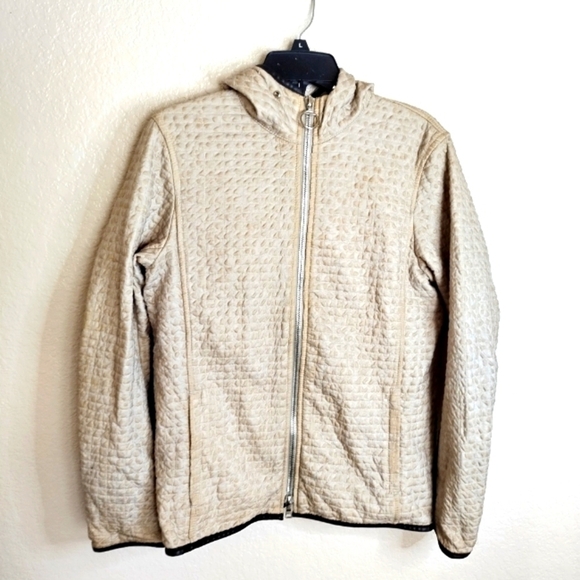 Prada leather quilted full zip hooded women's jacket sz 42/6/M - Picture 1 of 16
